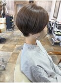 シフォンベージュ丸みショート