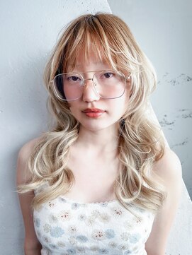 アルバム 渋谷パルコ(ALBUM) ロング前髪カットハイトーンブリーチウルフレイヤー_F0850