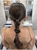 金箔×タイトポニーで大人上品な後ろ姿に☆