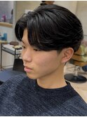 ニュアンスフェザーパーマ刈り上げ毛流れセンターパート h