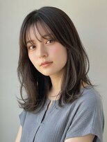 ルーム(ROOM)&nbsp;髪質改善カラーブリーチなしオリーブグレーくびれ透明感夏カラー