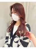 【minami】艶髪チェリーピンク/顔まわりレイヤー/レイヤーロング