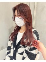 ガリカ 横浜(Gallica) 【minami】艶髪チェリーピンク/顔まわりレイヤー/レイヤーロング