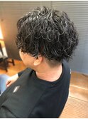 20代30代40代メンズツーブロック刈り上げスパイラルパーマ