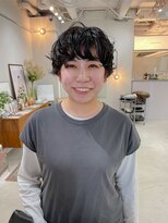 ヘアー アイス カンナ(HAIR ICI Canna)&nbsp;20代30代40代くせ毛風パーマ丸みショート小顔カット抜け感
