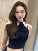 韓国小顔ヘア×ネビージュ【新宿/黒髪/レイヤーカット】