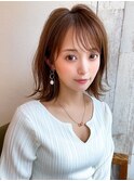 ★小顔レイヤーカットデジタルパーマチェリーブラウン