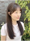 ★小顔前髪レイヤーカットナチュラル透明感ベージュ