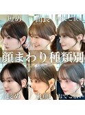 小顔顔まわり前髪ミディアムレイヤーフェミニンロング