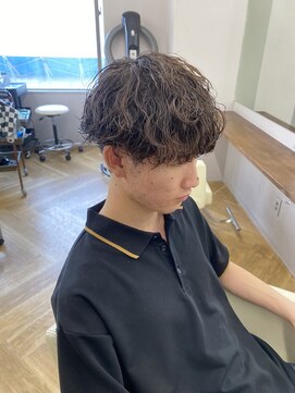 アレス バイ シカ 神戸三宮元町店(ALLES by Cica) 波巻きツイストスパイラルパーマツーブロック刈り上げ