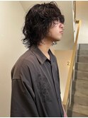 男の色気 無造作スパイラルパーマ メンズロングヘア
