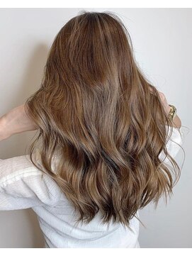 アース 天満橋店(HAIR & MAKE EARTH) 夏カラー秋カラー艶髪モカベージュミディアムヘアベージュカラー