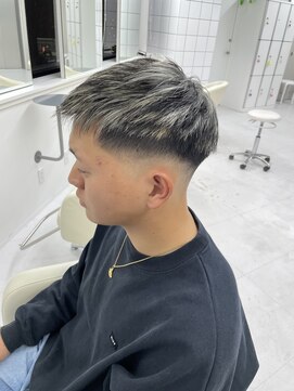 最新！メンズホワイトミックスカラー【ホワイトメッシュ】