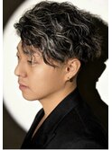 大人ハイライト＋パーマ＋フェード