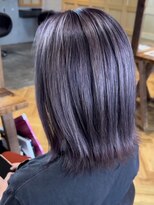 ラル 水戸県道50号店(Lalu.) ダークパープル/ナチュラルショート/夏のヘアアレンジ/水戸