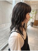 ミディアムパーマ髪型20代30代40代前髪あり前髪無し面長丸顔