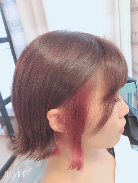 リノカヒリ(Lino kahili) 切りっぱなしボブ×イヤリングカラー♪