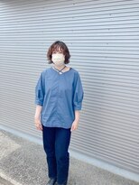 ラブヘアーグリーン(LOVEHAIRGREeN)&nbsp;前髪もクルクルなショートパーマスタイル