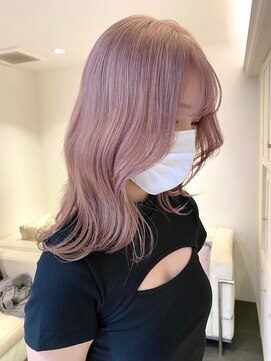 ベレーザ 渋谷(BELEZA) 5064ラベンダーパープルハイトーンカラー韓国ヘアレイヤーロング