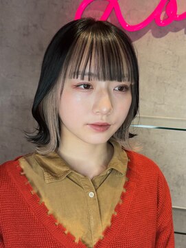 ロンドヴァリー 渋谷店(Lond vallee) 前髪インナーカラーボブ!ホワイトベージュ!