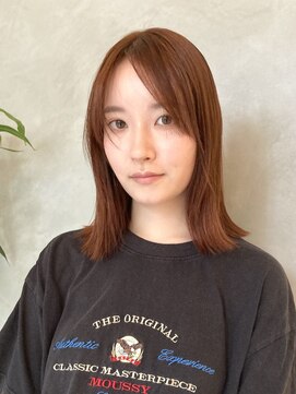 シアン(SYAN) 切りっぱなしロブ/ブリーチなしオレンジブラウン【shiho】