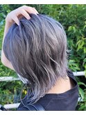 ボブ×シルバーグレージュ 『小川』