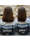 髪質改善ヘアエステ　ミディアム　白髪染め　30代、40代、20代