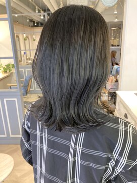 シェノン 赤羽店(CHAINON) 暗めオリーブカラーくびれミディアム32mmコテ仕上げ赤羽美容室