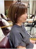 *滝田*30代40代50代小顔丸みショートボブマロンブラウン吉祥寺