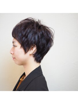 白髪ぼかし/ハイライト/ショートカット/40代50代/【西長堀駅】