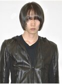 顔周りレイヤーカットメンズボブウルフニュアンスパーマ黒髪