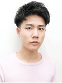 メンズカットアップバングサイドフェードニュアンスショート0601