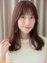 カバーヘア ブリス 戸田公園西口店(COVER HAIR bliss)&nbsp;チェリーレッドピンクベージュ抜け感ニュアンスパーマ20代30代W