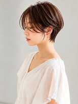 ヘアメイク アージュ 天神西通り店(HAIR MAKE age)&nbsp;大人可愛い ショコラブラウン 丸みショート シースルーバング