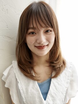 エル 横浜(eL) 【eL 横浜】顔まわりレイヤー　小顔カット　セミディ　(大島)