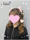 三つ編みハーフツイン