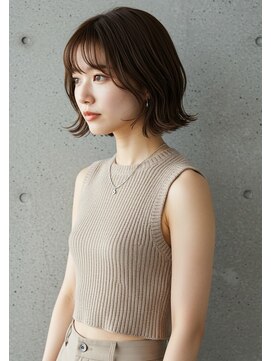 フルショウ 苦楽園店(FURUSHO) 外ハネ小顔ボブ/切りっぱなしボブ/透明感ブラウンカラー