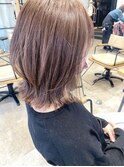 レイヤーミディアム×ブリーチなしグレージュカラー