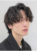 天神フェザーパーマセンターパートウルフカットニュアンスパーマ
