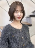 レイヤーボブ オリーブベージュ カラー 韓国 髪質改善 仙台
