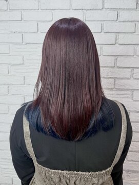 レーベン(Leben) #インナーカラー #ボルドー #ブルー