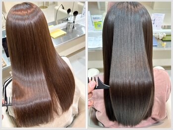 ヘアメイク ルエル(Hair Make Ruelle)の写真/乾かしただけでまとまる地毛風縮毛矯正!朝のスタイリング10分短縮!ずっと触っていたいサラツヤな仕上がりへ