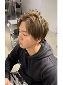 メンズブロンドセンターパート