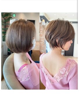 アンド ストーリーズ(&STORIES) 大人可愛い小顔ひし形クビレ丸みボブ20代30代40代大人ショート