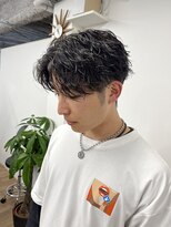 メンズカット ツイストスパイラルパーマ ツーブロック