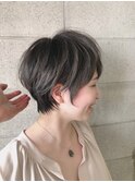 大人綺麗な小顔襟足スッキリショートボブ 30代40代50代 鹿児島