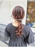 ミディアム★簡単カジュアル★ローポニーアレンジ＊