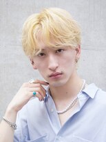 MEN'SHAIRブロンドセンターパートハイトーンカラー韓国ヘア