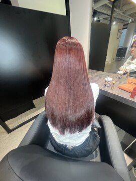 ワン バイ ジエクト(One by The Ect) ブリーチなしダブルカラーレッドブラウンピンクベージュロング