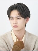フェザーパーマ韓国ヘアセンターパートコンマバングウルフ